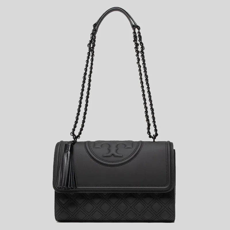 TORY BURCH Fleming Matte Convertible Shoulder Bag Black 82559