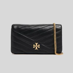 TORY BURCH Kira Chevron Chain Wallet Black 156553
