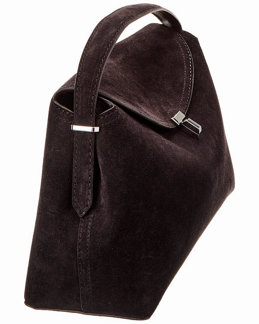 TOTEME T-Lock Top Handle Suede Satchel