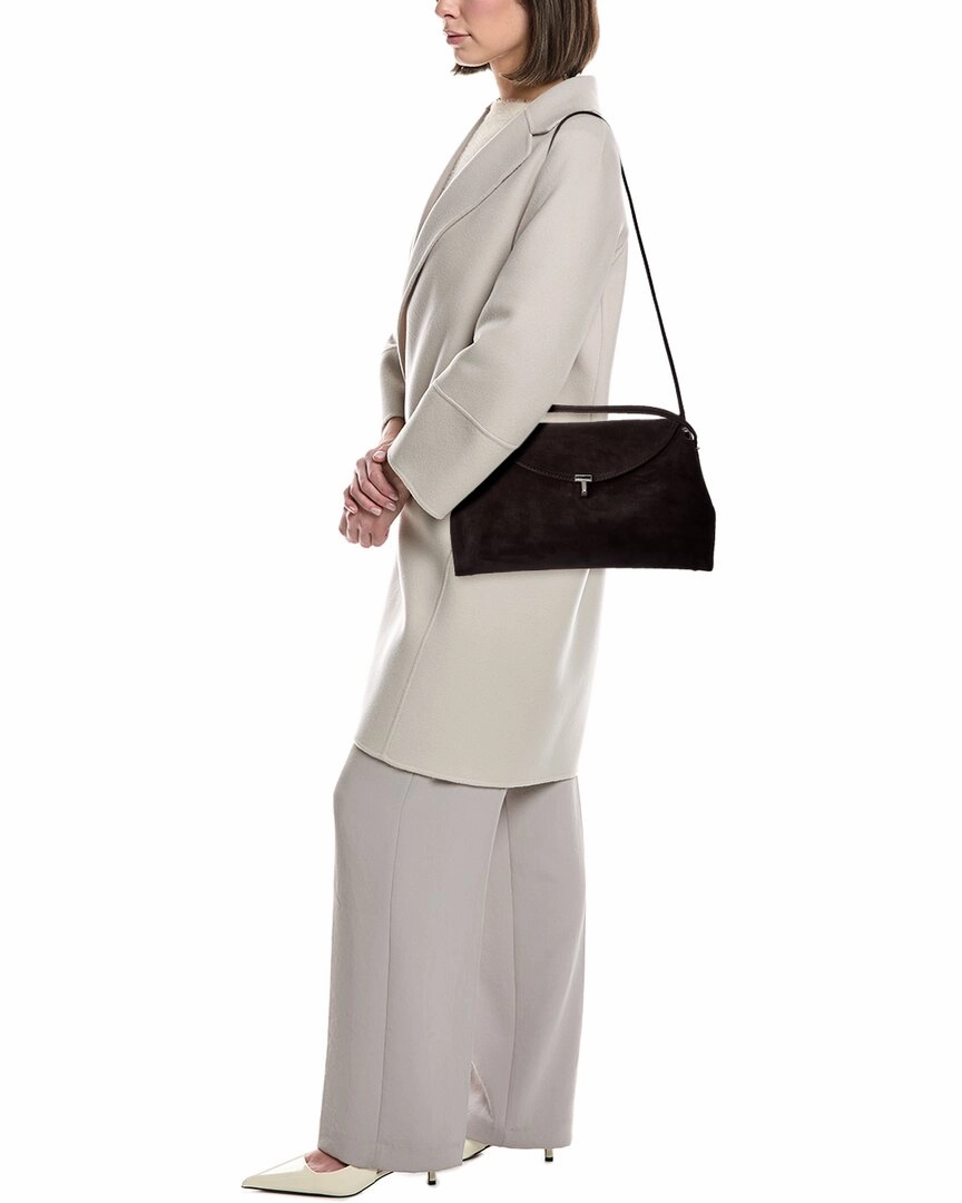 TOTEME T-Lock Top Handle Suede Satchel