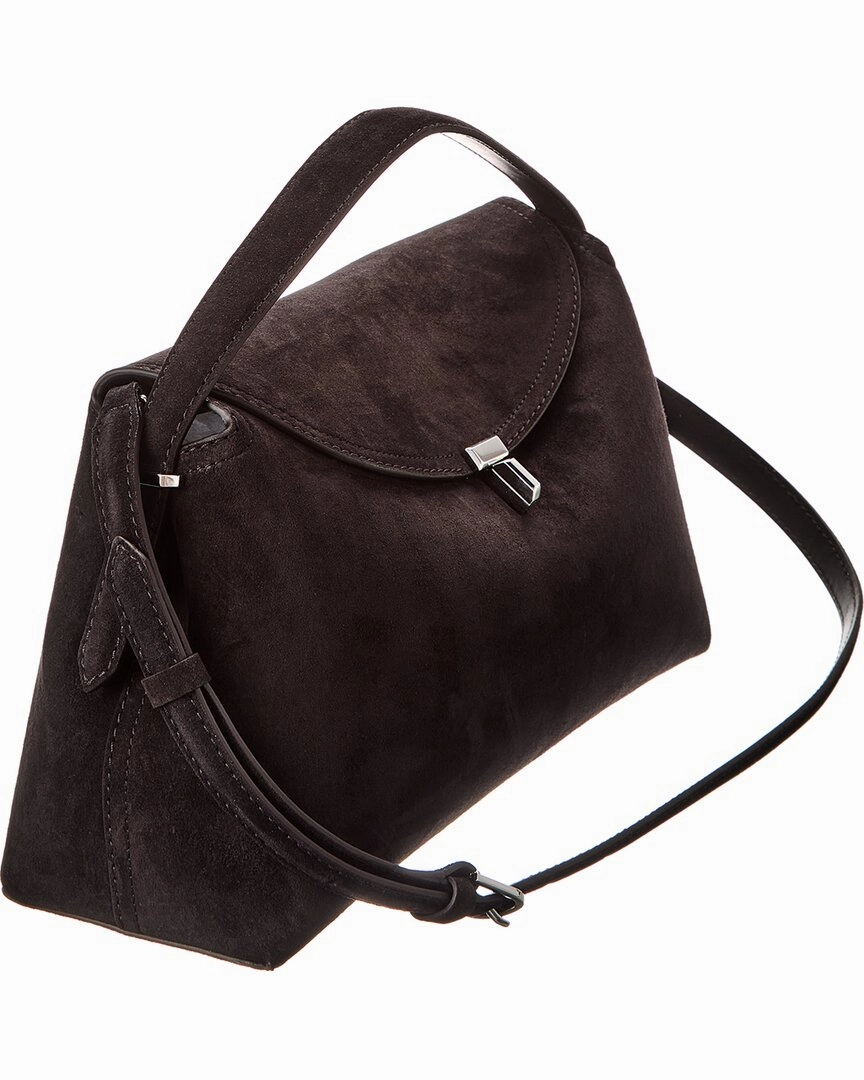 TOTEME T-Lock Top Handle Suede Satchel