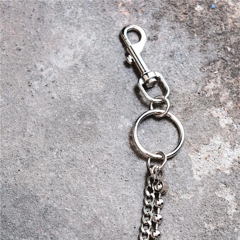 Trendy Silver Double Womens Mens Pants Chain Long jeans chain jean chain Wallet CHain For Men