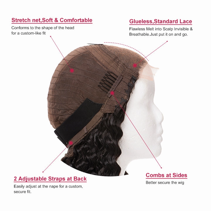 Undetectable Standard Lace Frontal Wig Glueless Body Wave Human Hair Wig