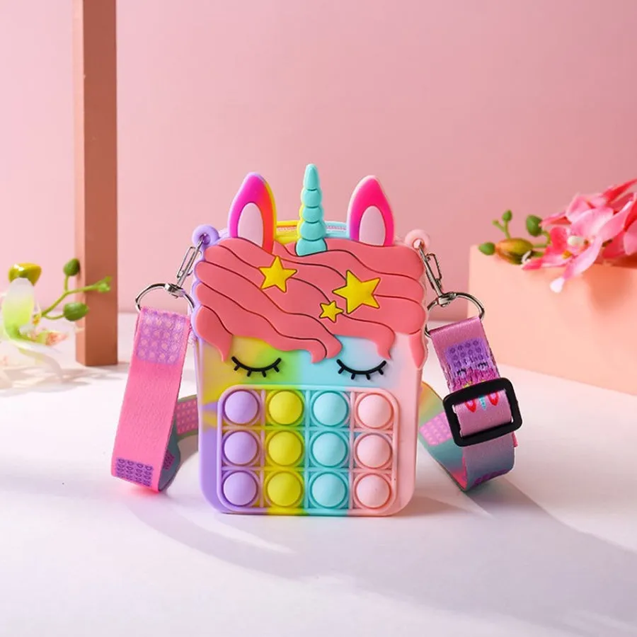 Unicorn Cute Mini Bubble Silicone Change Key Storage Bag