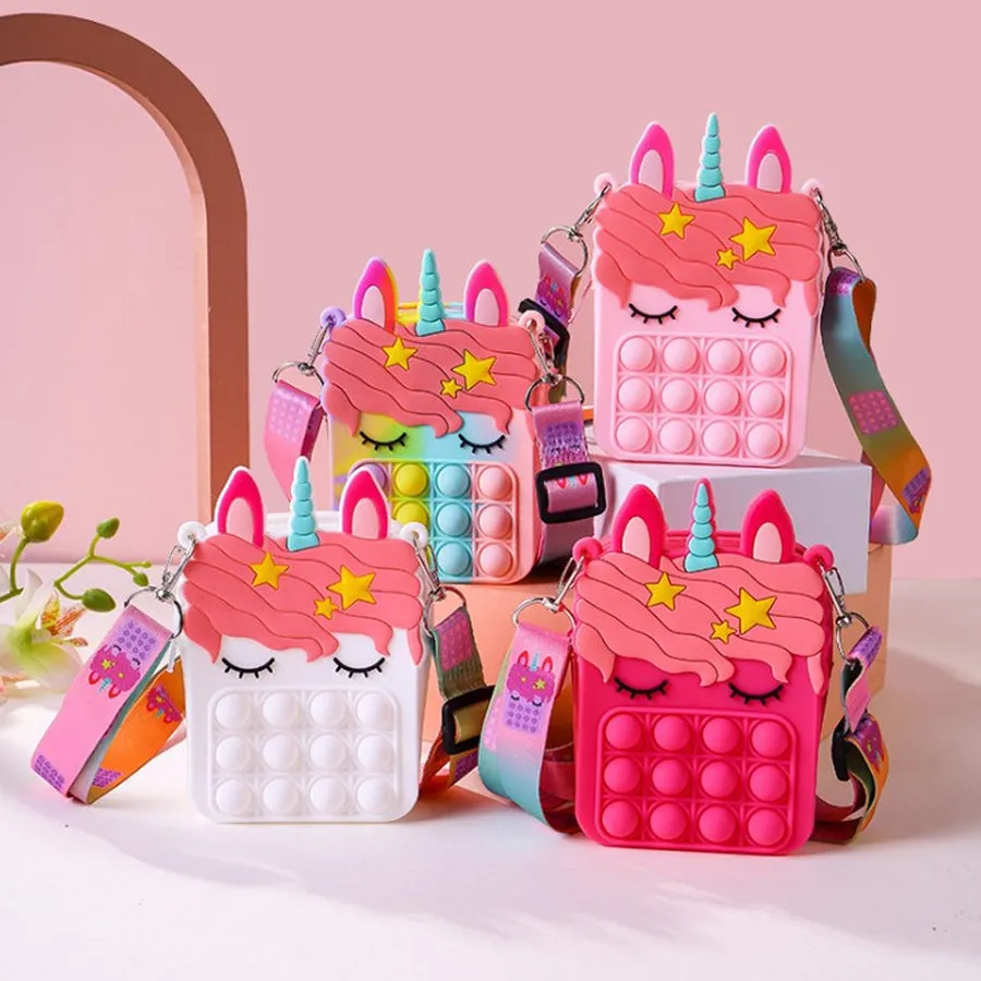 Unicorn Cute Mini Bubble Silicone Change Key Storage Bag