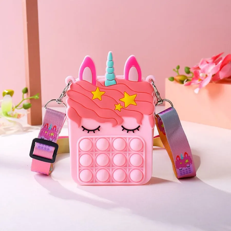 Unicorn Cute Mini Bubble Silicone Change Key Storage Bag