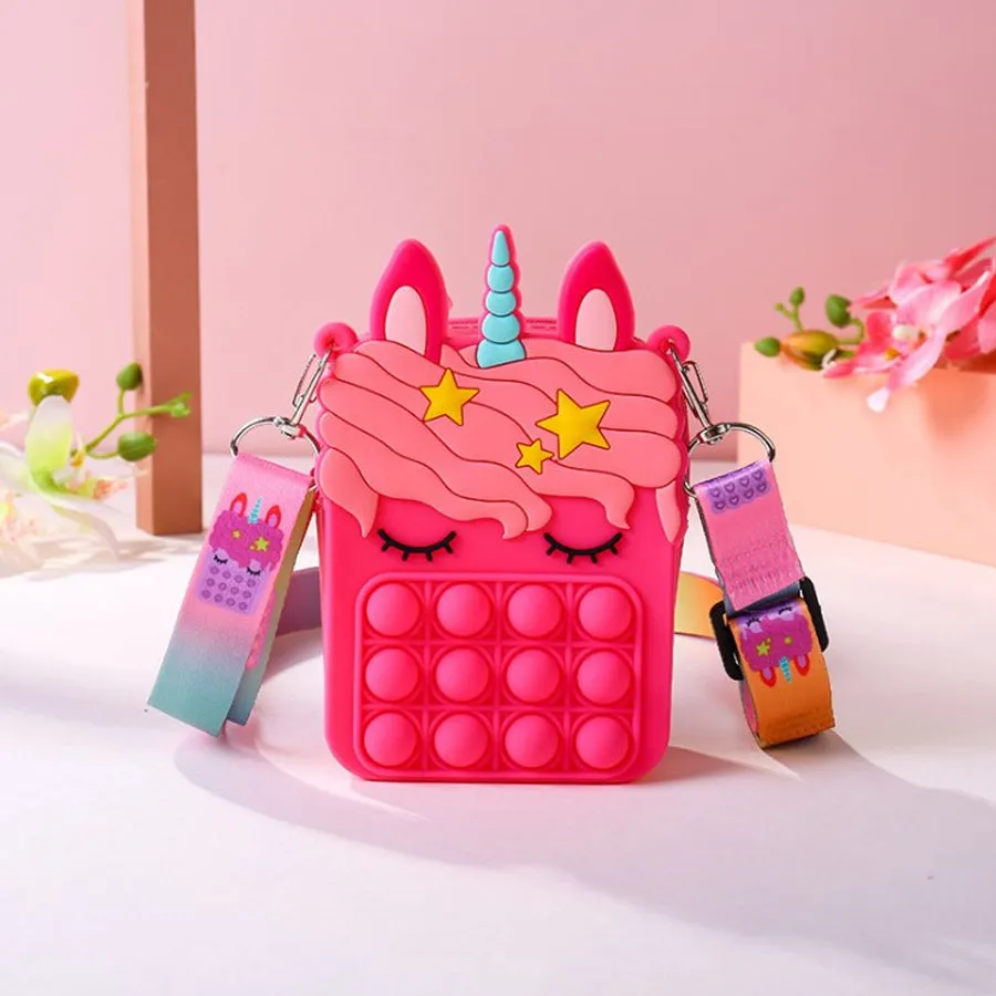 Unicorn Cute Mini Bubble Silicone Change Key Storage Bag