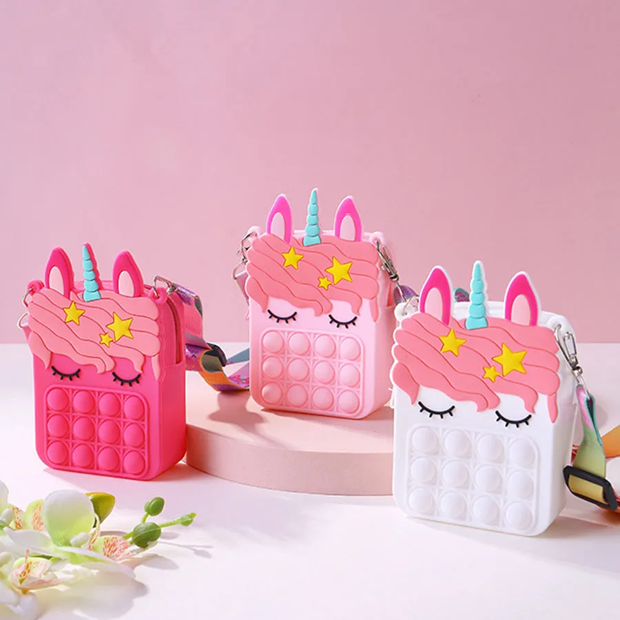 Unicorn Cute Mini Bubble Silicone Change Key Storage Bag