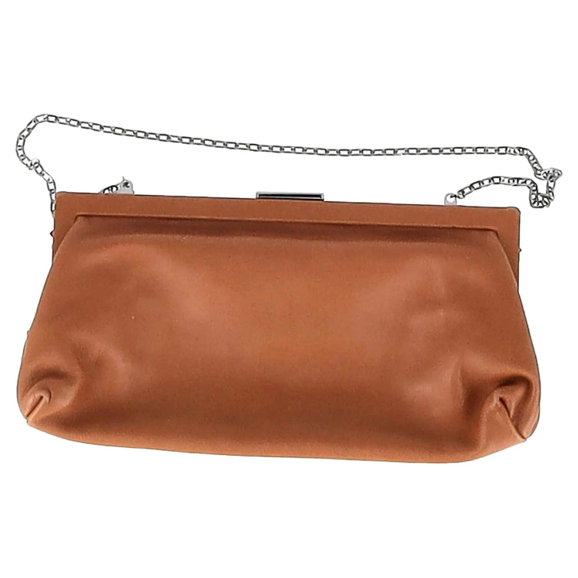 Valentino Garavani Embellished Clutch Bag in Brown Leather