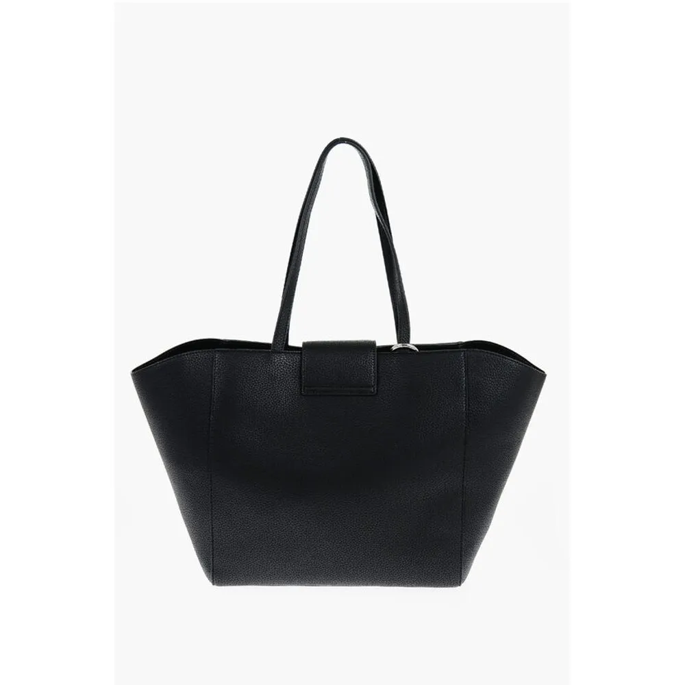 Versace JEANS COUTURE Textu Faux Leather Tote Bag with Women's -Ton