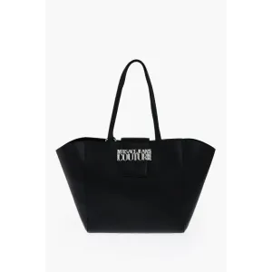 Versace JEANS COUTURE Textu Faux Leather Tote Bag with Women's -Ton