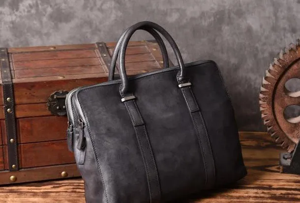 Vintage Cool leather mens Briefcase Business Briefcase laptop Briefcases for Men