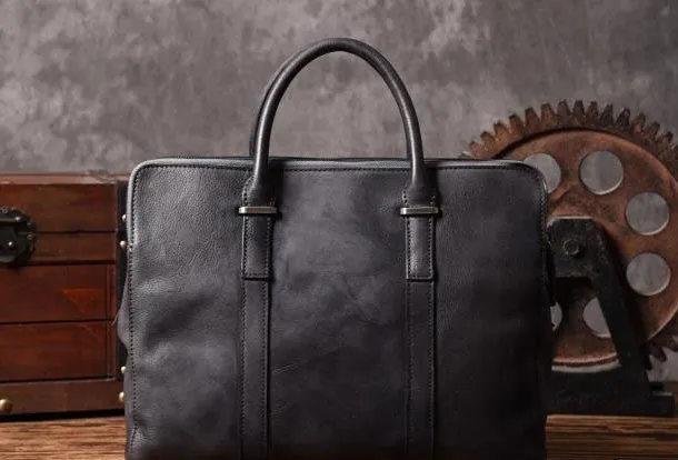 Vintage Cool leather mens Briefcase Business Briefcase laptop Briefcases for Men
