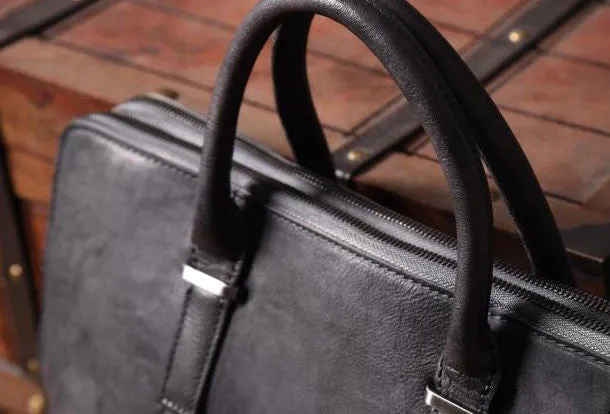 Vintage Cool leather mens Briefcase Business Briefcase laptop Briefcases for Men