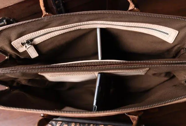 Vintage Cool leather mens Briefcase Business Briefcase laptop Briefcases for Men