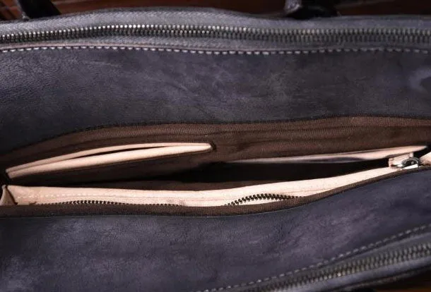 Vintage Cool leather mens Briefcase Business Briefcase laptop Briefcases for Men