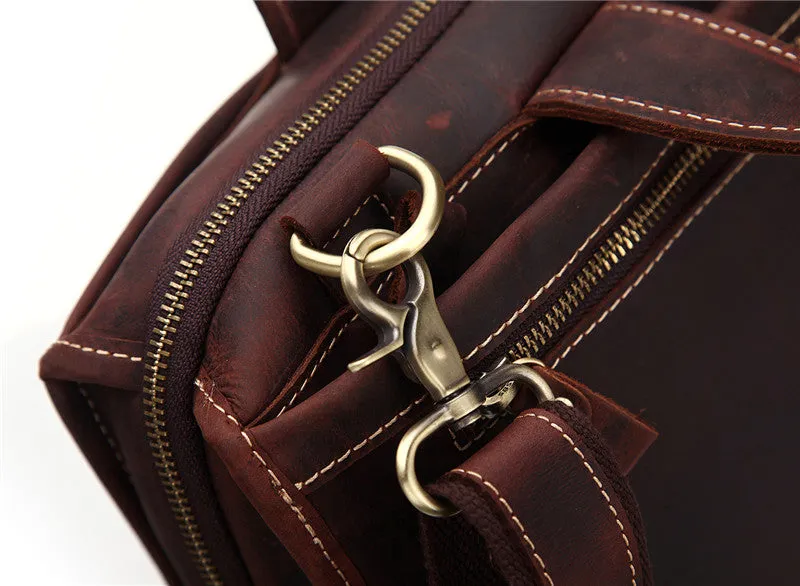 Vintage Leather Men Briefcase Work Bag Business Bag Laptop Bag For Men