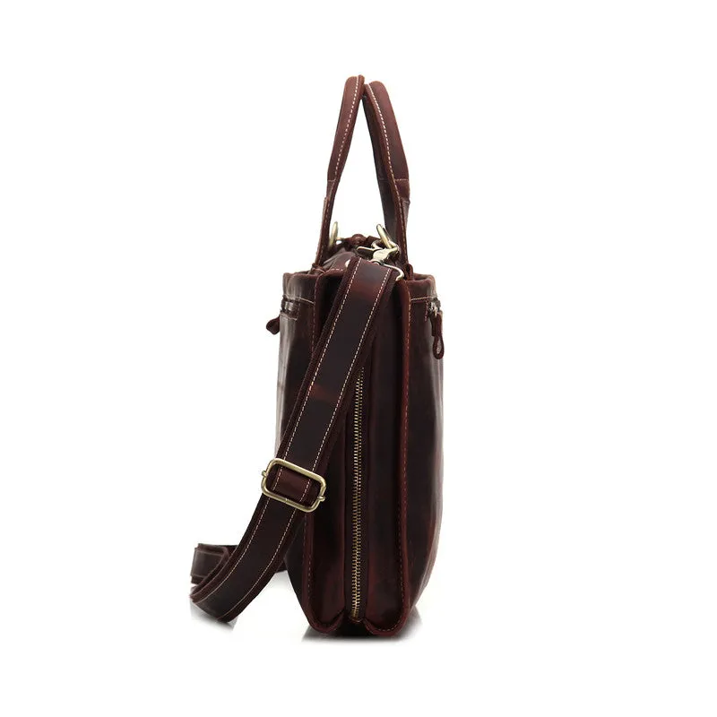 Vintage Leather Men Briefcase Work Bag Business Bag Laptop Bag For Men