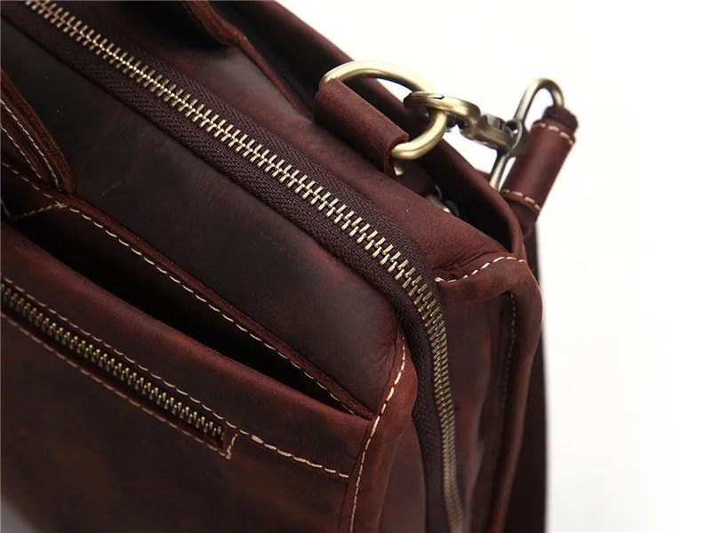 Vintage Leather Men Briefcase Work Bag Business Bag Laptop Bag For Men