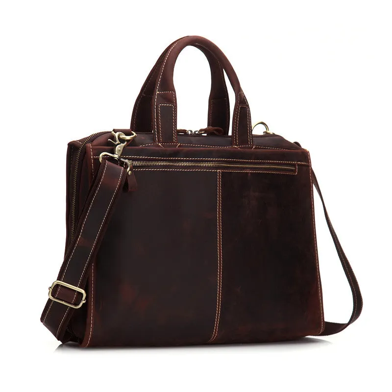 Vintage Leather Men Briefcase Work Bag Business Bag Laptop Bag For Men