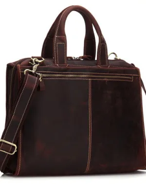 Vintage Leather Men Briefcase Work Bag Business Bag Laptop Bag For Men