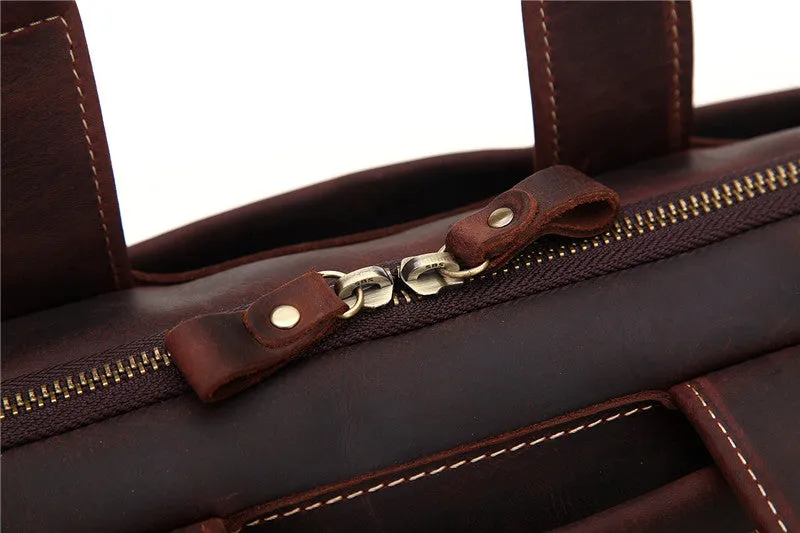 Vintage Leather Men Briefcase Work Bag Business Bag Laptop Bag For Men