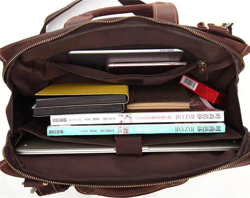 Vintage Leather Men Briefcase Work Bag Business Bag Laptop Bag For Men