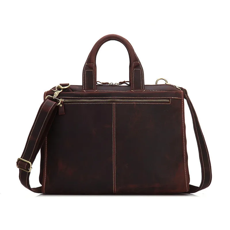 Vintage Leather Men Briefcase Work Bag Business Bag Laptop Bag For Men
