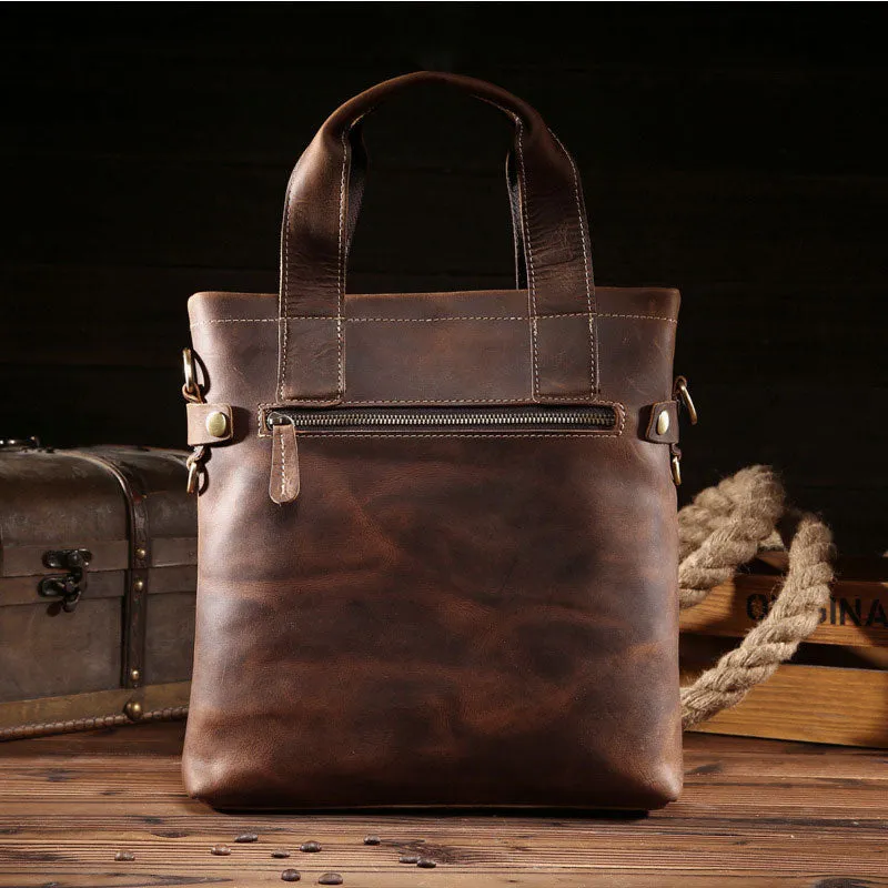 Vintage Leather Men Handbag Briefcase Shoulder Bag Work Bag For Men