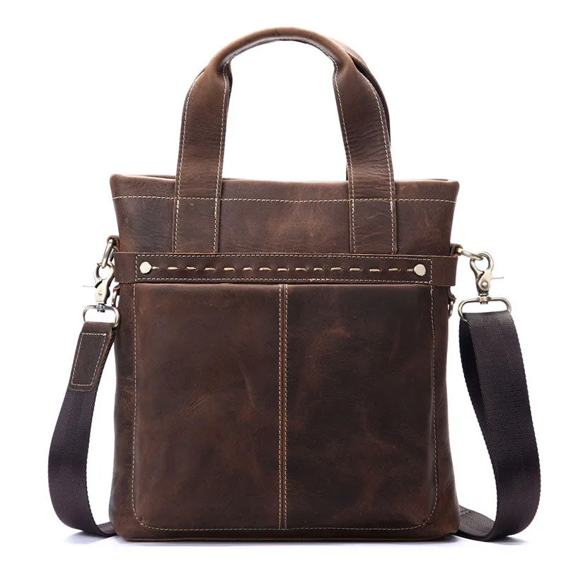 Vintage Leather Men Handbag Briefcase Shoulder Bag Work Bag For Men