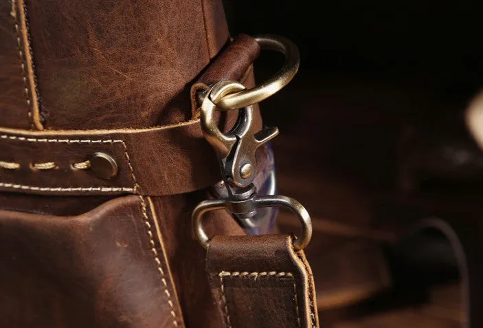 Vintage Leather Men Handbag Briefcase Shoulder Bag Work Bag For Men