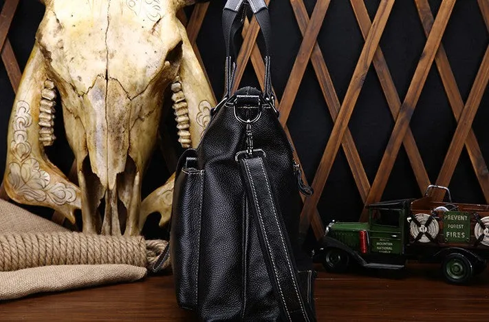 Vintage Leather Mens Briefcase Business Bag Work Bag For Men