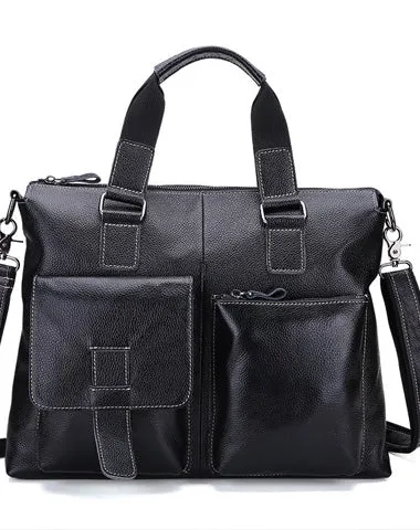 Vintage Leather Mens Briefcase Business Bag Work Bag For Men