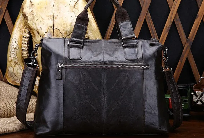 Vintage Leather Mens Briefcase Business Bag Work Bag For Men
