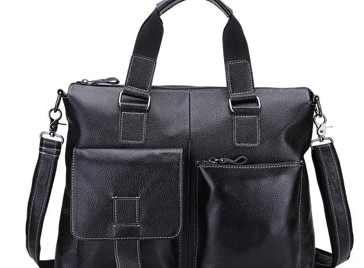 Vintage Leather Mens Briefcase Business Bag Work Bag For Men