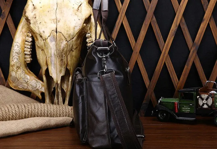 Vintage Leather Mens Briefcase Business Bag Work Bag For Men