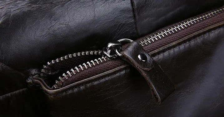 Vintage Leather Mens Briefcase Business Bag Work Bag For Men