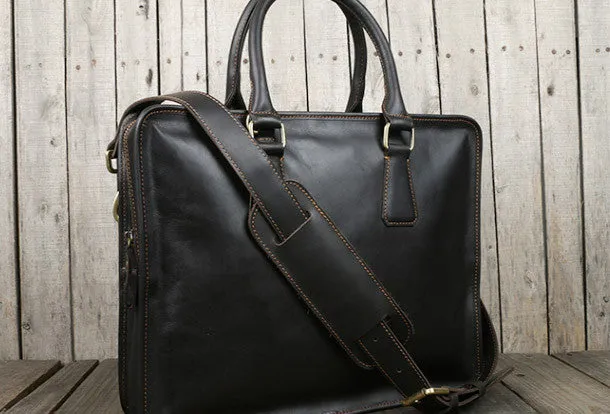 Vintage leather mens Briefcase laptop Briefcase Shoulder bag for Men
