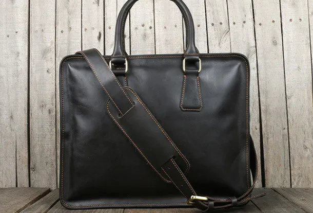 Vintage leather mens Briefcase laptop Briefcase Shoulder bag for Men