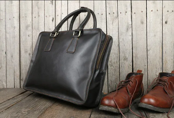Vintage leather mens Briefcase laptop Briefcase Shoulder bag for Men