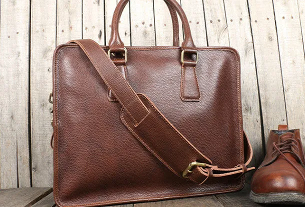 Vintage leather mens Briefcase laptop Briefcase Shoulder bag for Men