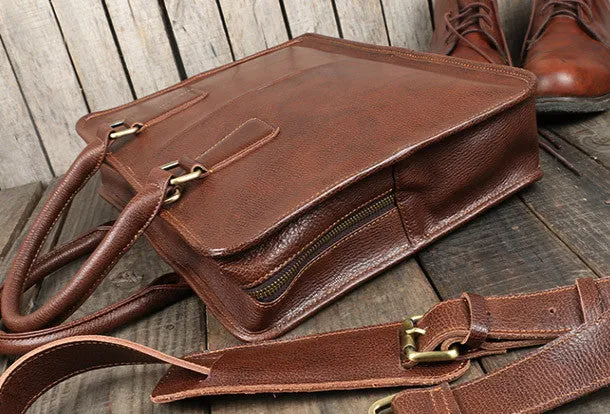 Vintage leather mens Briefcase laptop Briefcase Shoulder bag for Men