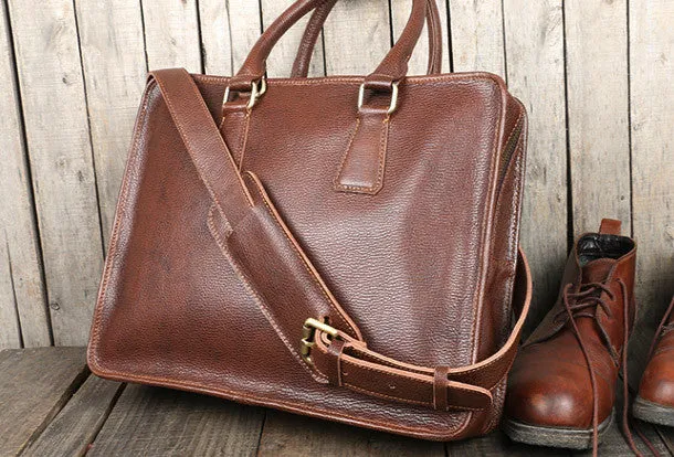 Vintage leather mens Briefcase laptop Briefcase Shoulder bag for Men