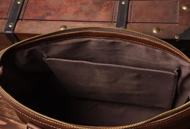 Vintage leather mens Briefcase vintage work bag business bag laptop bag for men