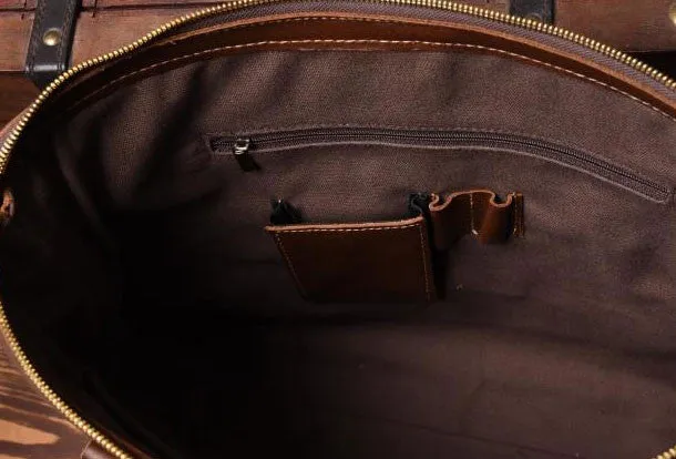 Vintage leather mens Briefcase vintage work bag business bag laptop bag for men