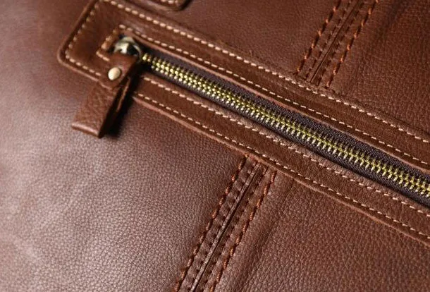 Vintage leather mens Briefcase vintage work bag business bag laptop bag for men