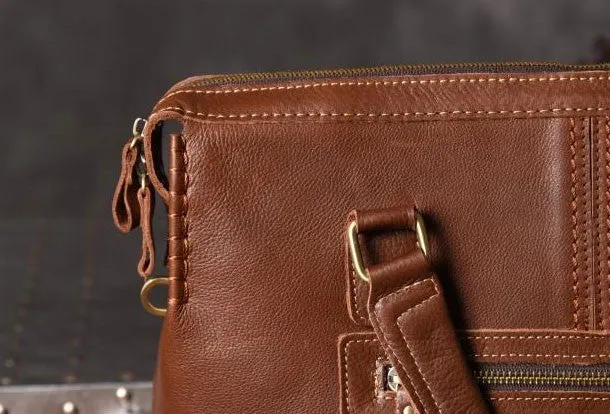 Vintage leather mens Briefcase vintage work bag business bag laptop bag for men