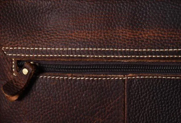 Vintage leather mens Small Messenger bag Shoulder Laptop bag Briefcases