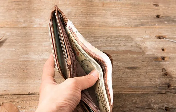 Vintage Leather Mens Small Wallets Bifold Slim billfold Wallet for Men