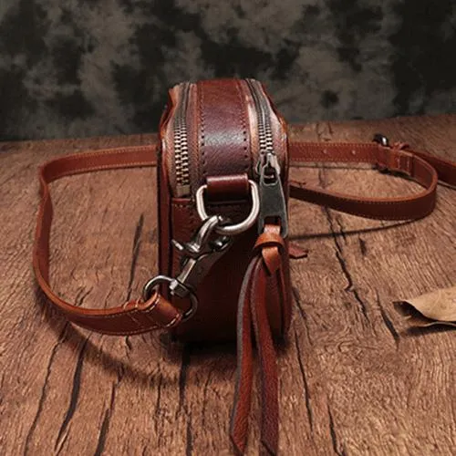 Vintage Leather Red Womens Clutch Side Purse Small Cube Shoulder Bag Leather Purse Crossbody Bags
